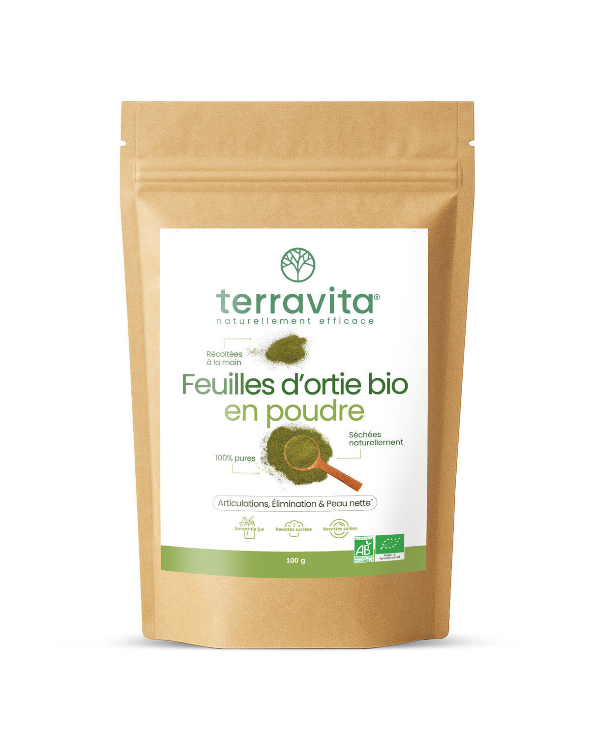 Poudre D'ortie Bio 100% Naturelle - 40 G - Nettle Leaf Powder Du Maroc