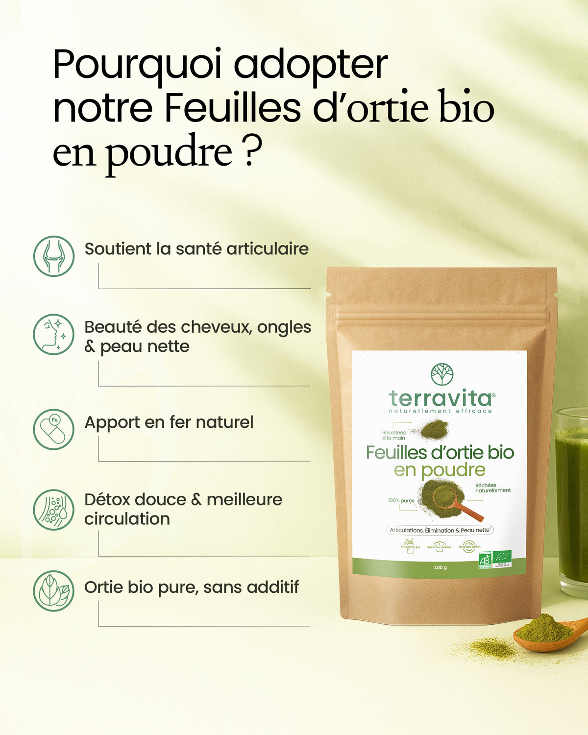 Ortie Bio en poudre : Bienfaits & Avis