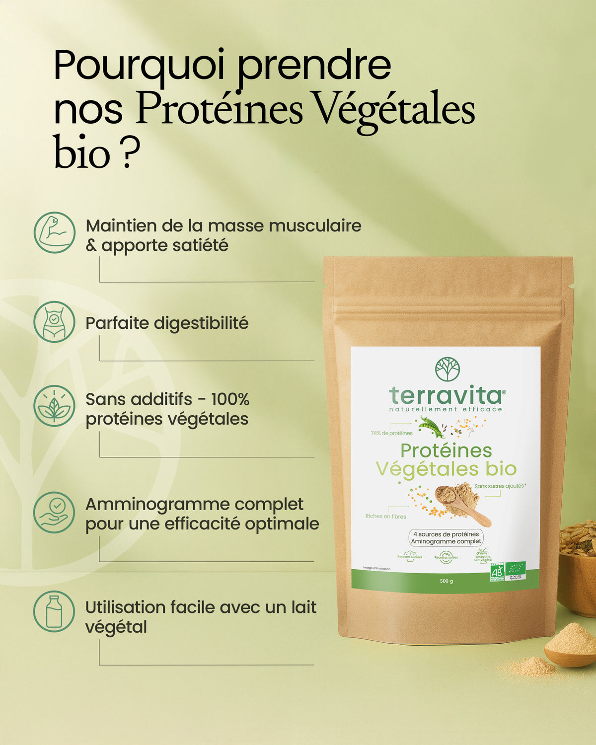 Protéine végétale Bio en poudre : Bienfaits & Avis