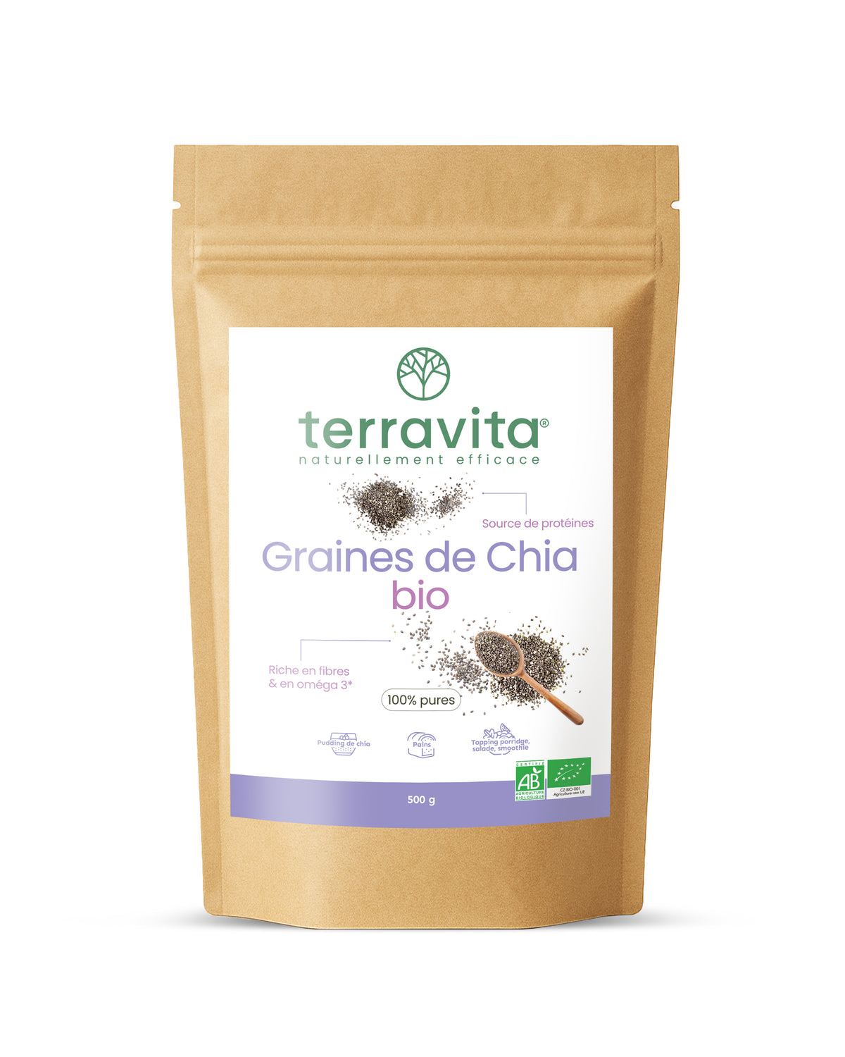 Graines De Chia Bio – Pot De 325 G – Marque Gph Diffusion – Neuf