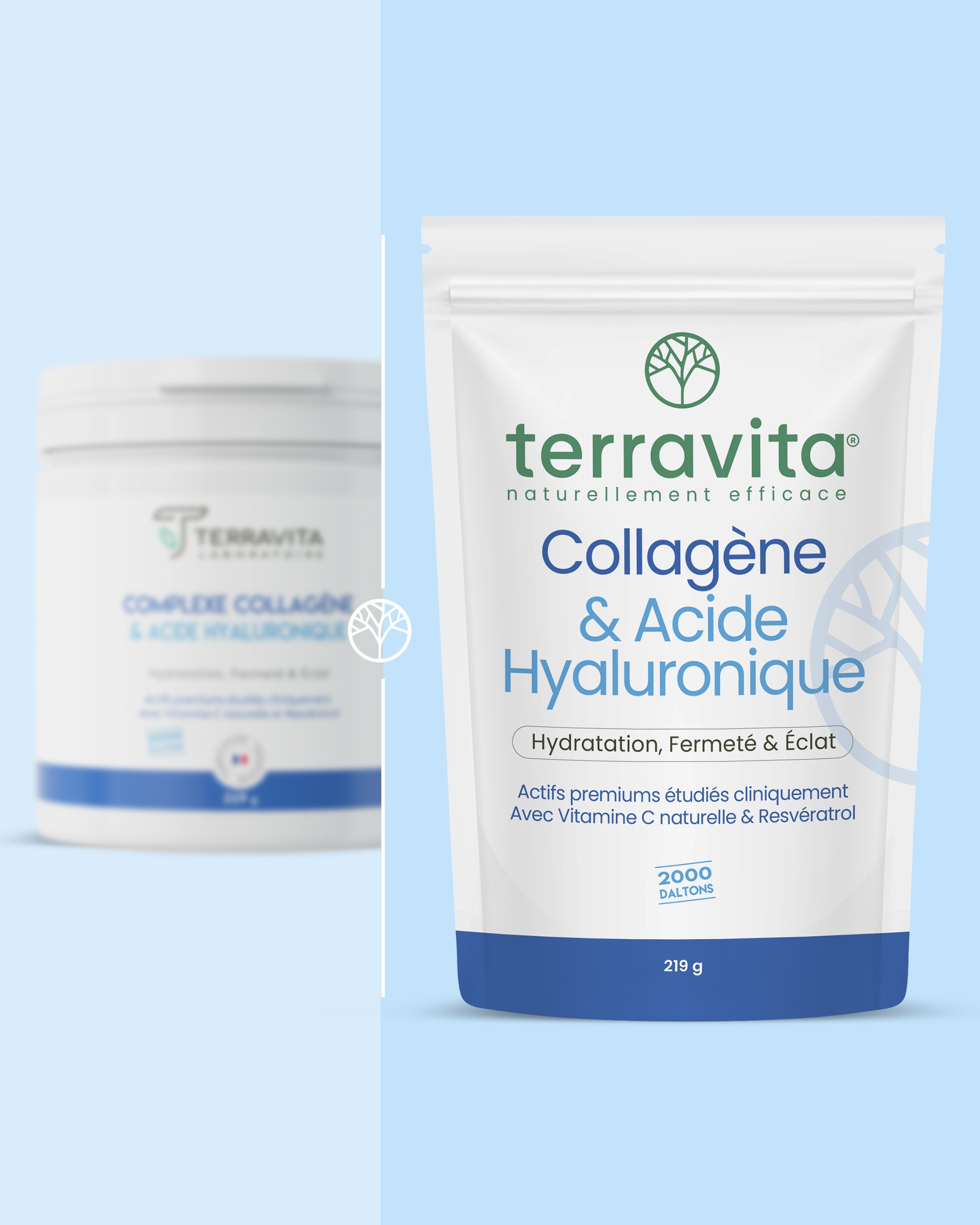 Collagène, acide hyaluronique et vitamine C