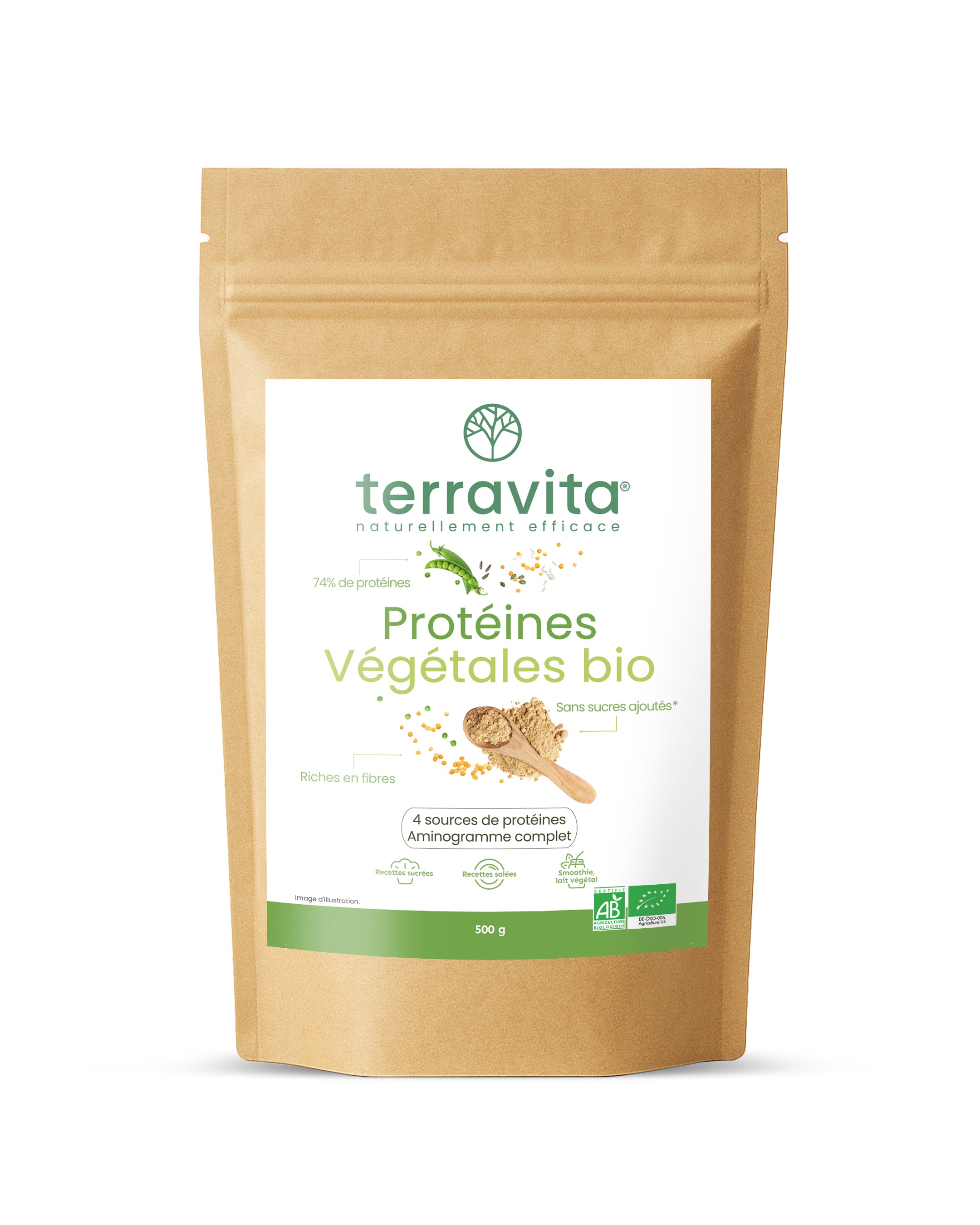 Protéines végétales Bio en poudre