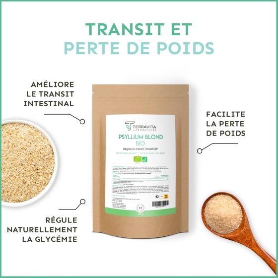 Psyllium blond BIO (téguments en poudre) - riche en fibres