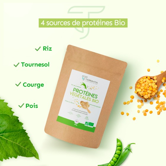 Protéines végétales Bio en poudre