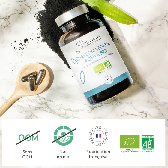 Charbon végétal activé bio