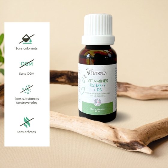 Vitamines K2 MK-7 + D3 - compte goutte