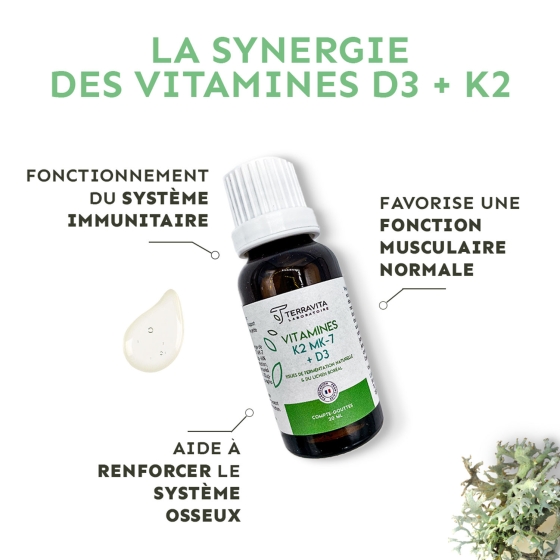Vitamines K2 MK-7 + D3 - compte goutte