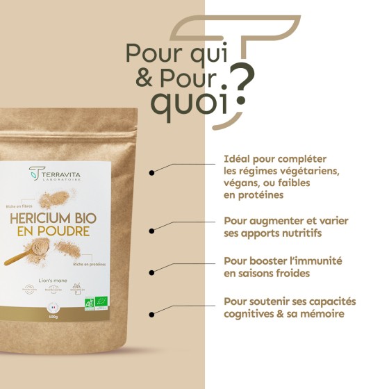 Héricium Bio (Lion's Mane) en poudre