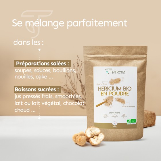 Héricium Bio (Lion's Mane) en poudre