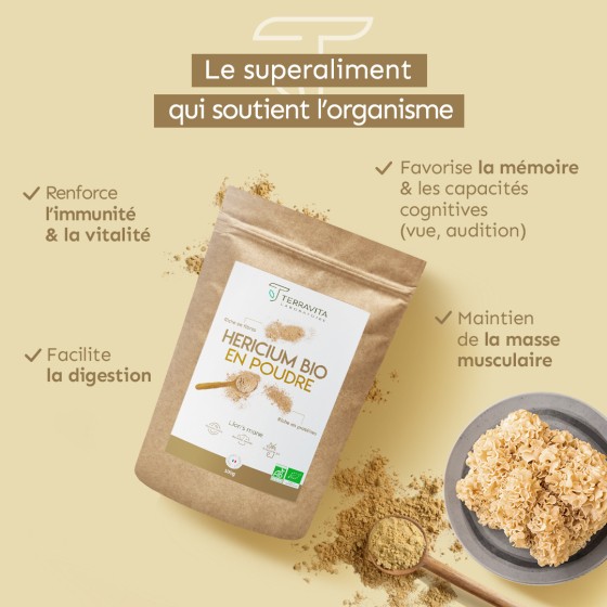 Héricium Bio (Lion's Mane) en poudre